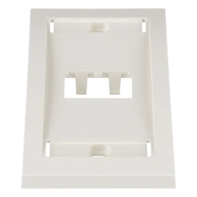 Placa de Pared Vertical / 2 Puertos Mini-Com / Espacios para Etiquetas / 2.75 x 4.5 pulgadas / Blanco Mate