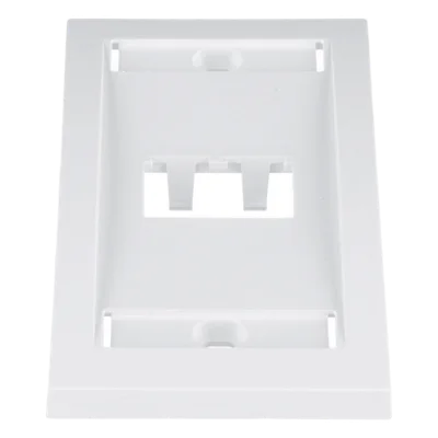 Placa de Pared Vertical / 2 Puertos Mini-Com / Etiqueta y Cubierta Integradas / 2.75 x 4.5 in / ABS / Blanco