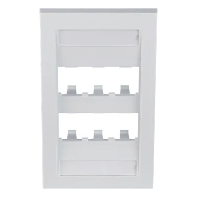 Placa de Pared Vertical Ejecutiva / 6 Puertos Mini-Com / Perfil Elevado / 69.8 x 114.3 mm (2.75 x 4.5 pulg.) / Blanco