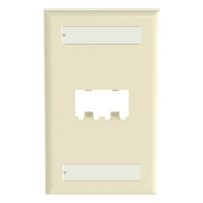 Placa de Pared Vertical / 2 Puertos Mini-Com / Diseño Plano / 69.8 x 114.3 mm (2.75 x 4.5 in) / Marfil