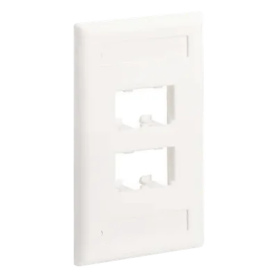 Placa de Pared Vertical / 4 Puertos Mini-Com / Diseño Plano o Inclinado / 2.75 x 4.5 in / ABS / Blanco Mate