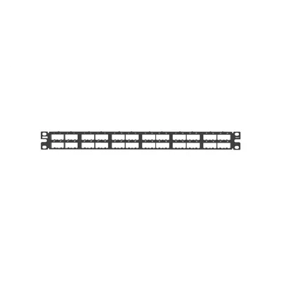 Panel de Parcheo Modular / 48 Puertos / 1UR / Blindado / Alta Densidad / Acero Inoxidable / 19 Pulgadas