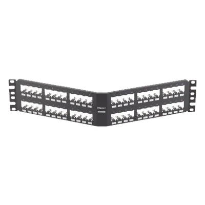 Panel de Parcheo Modular / 48 Puertos / 2UR / Diseño Angulado / Totalmente Blindado / Acero Inoxidable