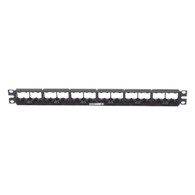 Panel de Parcheo Modular / Plano / Sin Blindaje / 24 Puertos / 1UR / 19" / CRS