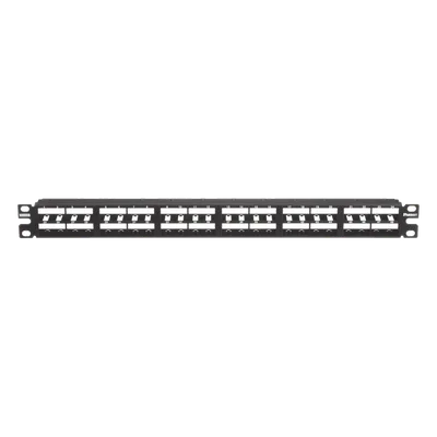 Panel de Parcheo Modular / 48 Puertos / Alta Densidad 1 UR / Plano / Sin Blindaje / Rack 19"