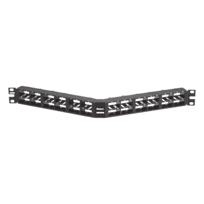 Panel de Parcheo Modular / 48 Puertos / 1UR / 19in / Angulado / Alta Densidad / Sin Blindaje / Mini-Com