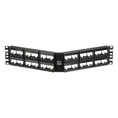 Panel de Parcheo Modular / Angulado / 48 Puertos / 2UR / Sin Blindaje / Con Etiqueta y Cubierta