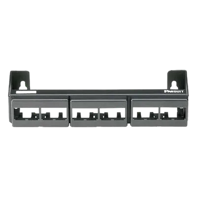 Panel de Parcheo Modular / 12 Puertos / Mini-Com / Montaje en Pared / 228.6 x 44.45 x 63.5 mm / 9 x 1.75 x 2.5 pulgadas / Sin Conectores