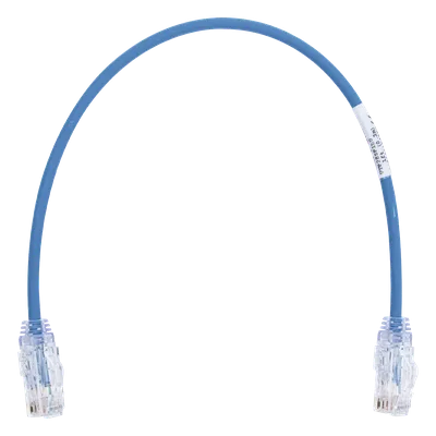 Cable de Parcheo / Cat6 / 28AWG / Diámetro 3.8mm / UTP / 0.3m (1 Pie) / Azul / LSZH
