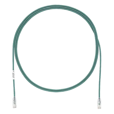 Cable de Parcheo Cat6 / UTP 28AWG / Diámetro Reducido 3.8 mm / 0.91 m (3 Pies) / Verde / CM/LSZH / PoE hasta Tipo 4