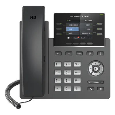 Teléfono IP / 3 Líneas SIP / 6 Cuentas / Pantalla 2.4" / PoE / Gigabit / Audio HD Opus