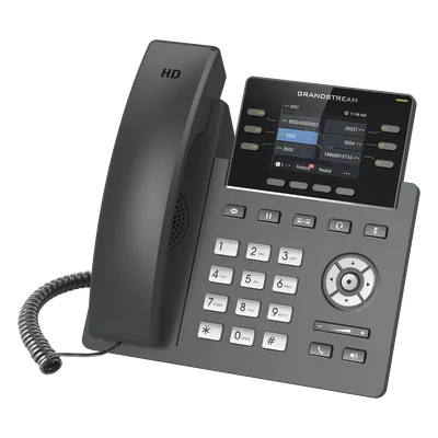 Teléfono IP / 3 Líneas SIP / 6 Cuentas / Pantalla 2.4" / PoE / Gigabit / Audio HD Opus