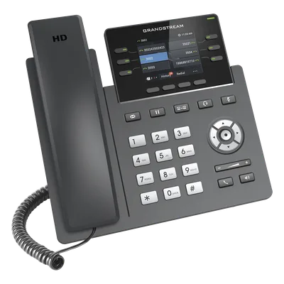 Teléfono IP / 3 Líneas SIP / 6 Cuentas / Pantalla 2.4" / PoE / Gigabit / Audio HD Opus