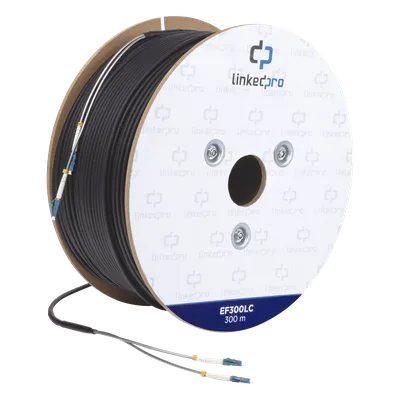 Carrete de Fibra Óptica / Monomodo 9/125 / LC-LC Dúplex / 300 m (984.25 pies) / Tight Buffer / Kevlar / Subterránea