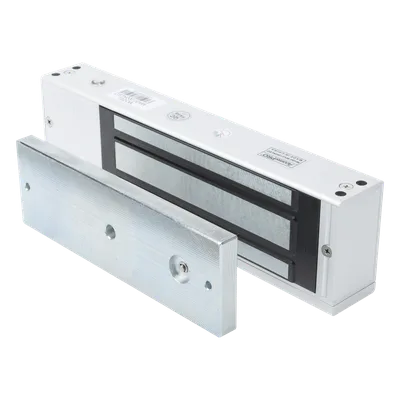 Chapa Magnética Electromagnética / 1200 lbs (544.3 kg) / Doble Voltaje 12/24 VCC / Sensor de Placa / LED Indicador / Interior