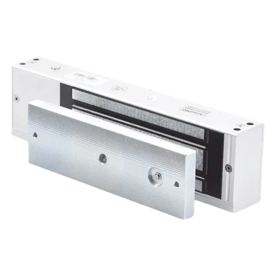 Chapa Magnética Electromagnética / 1200 lbs (544.3 kg) / Doble Voltaje 12/24 VCC / Sensor de Placa / LED Indicador / Interior