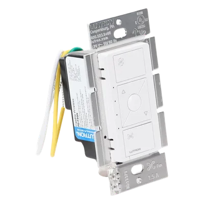 Control de Velocidad de Pared / 1.5 A / 120 V / Unipolar / Neutro Requerido / Velocidad Favorita / Blanco