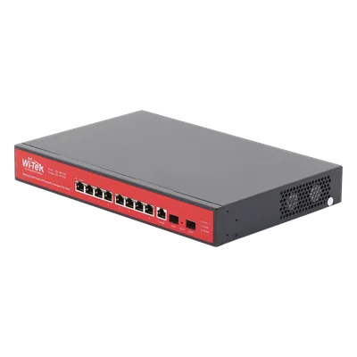 Switch Administrable Capa 2 / 8 Puertos PoE Gigabit / 2 SFP / Respaldo Solar 500 W / Protección 6 kV / 20 Gbps