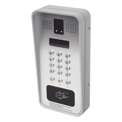 Video portero IP/SIP Con Cámara y pantalla LCD, 2 Relevadores Integrados (entrada y salida), Onvif y lector de tarjetas RFID, puerto WIEGAND (entrada).