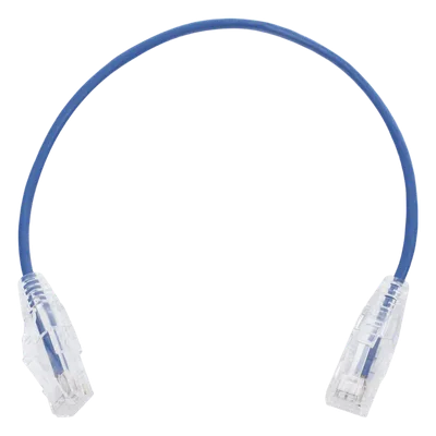 Cable de Parcheo Slim UTP Cat6 / 30 cm (0.98 pies) / 28 AWG / Azul / 1 Gbps