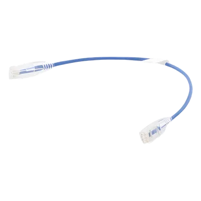 Cable de Parcheo Slim UTP Cat6 / 30 cm (0.98 pies) / 28 AWG / Azul / 1 Gbps