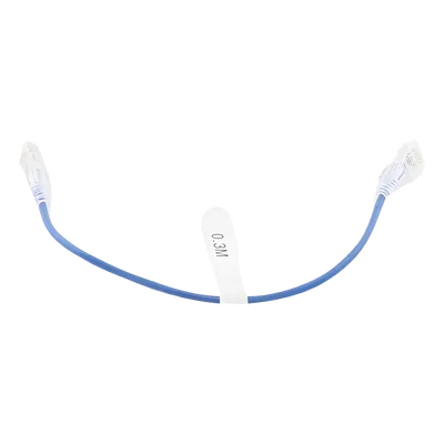 Cable de Parcheo Slim UTP Cat6 / 30 cm (0.98 pies) / 28 AWG / Azul / 1 Gbps