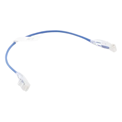 Cable de Parcheo Slim UTP Cat6 / 30 cm (0.98 pies) / 28 AWG / Azul / 1 Gbps