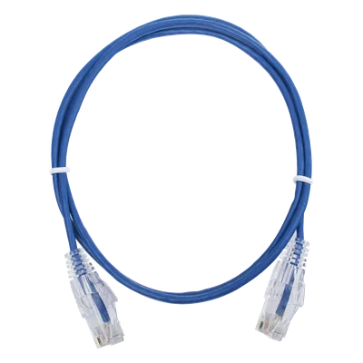 Cable de Parcheo Slim UTP Cat6 / 1 m (3.28 ft) / 28 AWG / Azul / Sin Blindaje / 1 Gbps