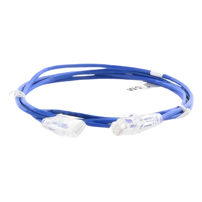Cable de Parcheo Slim UTP Cat6 / 28 AWG / 1.5 m (4.92 ft) / Azul / 1 Gbps
