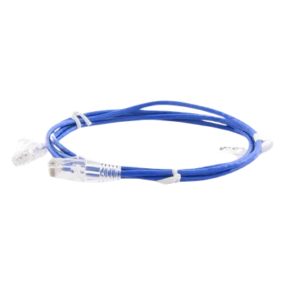 Cable de Parcheo Slim UTP Cat6 / 28 AWG / 1.5 m (4.92 ft) / Azul / 1 Gbps