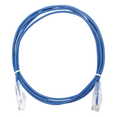 Cable de Parcheo Slim UTP / Cat6 / 2 m (6.56 ft) / 28 AWG / Azul / 1 Gbps+