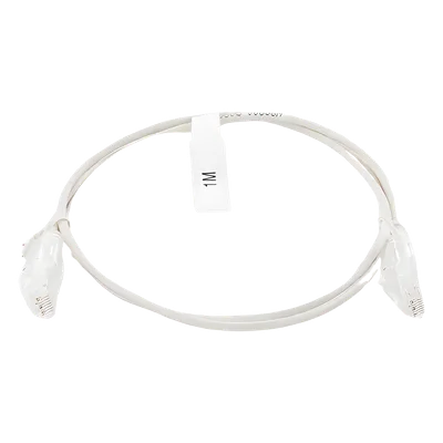 Cable de Parcheo Slim UTP Cat6 / 1 Metro (3.28 Pies) / 28 AWG / Blanco / 1 Gbps+