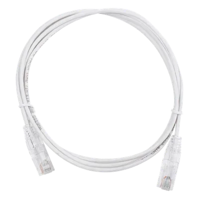 Cable de Parcheo Slim UTP Cat6 / 1.5 m (4.92 ft) / 28 AWG / Blanco / Diámetro Reducido