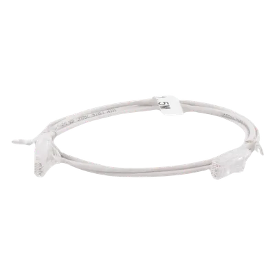 Cable de Parcheo Slim UTP Cat6 / 1.5 m (4.92 ft) / 28 AWG / Blanco / Diámetro Reducido