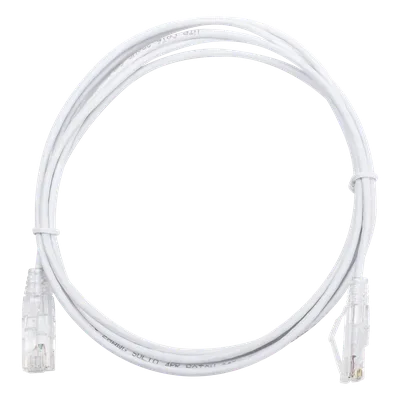 Cable de Parcheo Slim UTP / Cat6 / 2 m (6.56 ft) / 28 AWG / Blanco / 10 Gbps