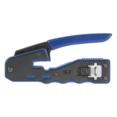 Pinza de Red / Corte y Terminado RJ45 Pass-Through / Cuchilla Intercambiable / Acero al Carbón / Mango Ergonómico ABS + TPR