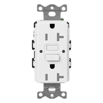 Receptáculo Dúplex GFCI / Autocomprobación Continua / 15 A / 125 V~ / Clase A 4-6 mA / Antimanipulación / LED Estado Bicolor