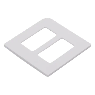 Placa de Pared 2 Espacios / Diseño Screwless / Perfil 7.6 mm / Acabado Snow Satinado / Compatible Lutron Maestro, Diva, Pico