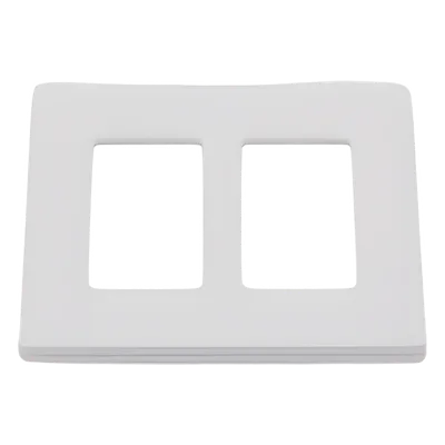 Placa de Pared 2 Espacios / Diseño Screwless / Perfil 7.6 mm / Acabado Snow Satinado / Compatible Lutron Maestro, Diva, Pico