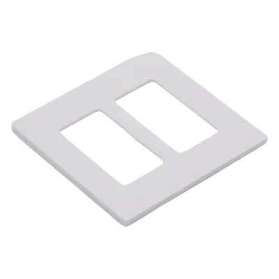 Placa de Pared 2 Espacios / Diseño Screwless / Perfil 7.6 mm / Acabado Snow Satinado / Compatible Lutron Maestro, Diva, Pico