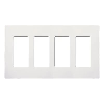 Placa de Pared / 4 Espacios / Sin Tornillos / Acabado Satinado Snow / Apertura Designer / 213 mm (8.4 in) Ancho