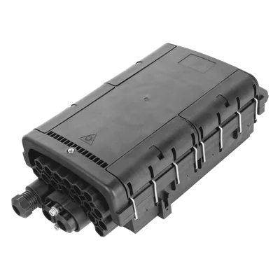 Caja de Distribución de Fibra Óptica / 48 Empalmes / 16 Acopladores SC/APC / IP68 / Enterrado Directo / 3 Entradas / 16 Salidas