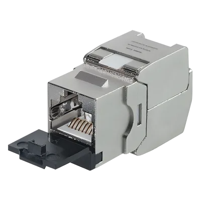 Módulo Jack Keystone / STP Blindado / CAT6A / Toolless / 10GbE / Tapa Protectora