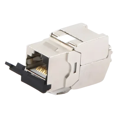 Módulo Jack Keystone / STP Blindado / CAT6A / Toolless / 10GbE / Tapa Protectora