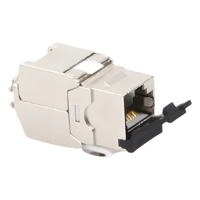 Módulo Jack Keystone / STP Blindado / CAT6A / Toolless / 10GbE / Tapa Protectora