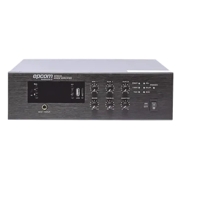 Mini Amplificador Mezclador / 240W RMS / Sistema 70/100V / Bluetooth / MP3 / Tuner FM / Prioridad Micrófono / 0.98 x 0.29 x 0.82 ft