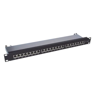 Panel de Parcheo / 24 Puertos / Cat6A Blindado / 1U Rack / T568A/B / 0 a 70°C