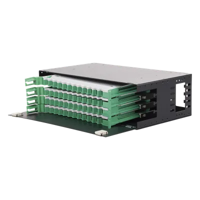 Distribuidor de Fibra Óptica / 19" (48.26 cm) / 3U / 48 Fibras / Bandejas Deslizables / 4 Entradas / Cable hasta 16 mm