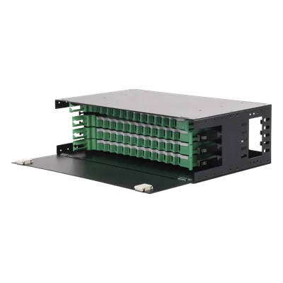 Distribuidor de Fibra Óptica / 19" (48.26 cm) / 3U / 48 Fibras / Bandejas Deslizables / 4 Entradas / Cable hasta 16 mm