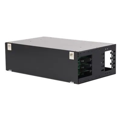 Distribuidor de Fibra Óptica / 19" (48.26 cm) / 3U / 48 Fibras / Bandejas Deslizables / 4 Entradas / Cable hasta 16 mm